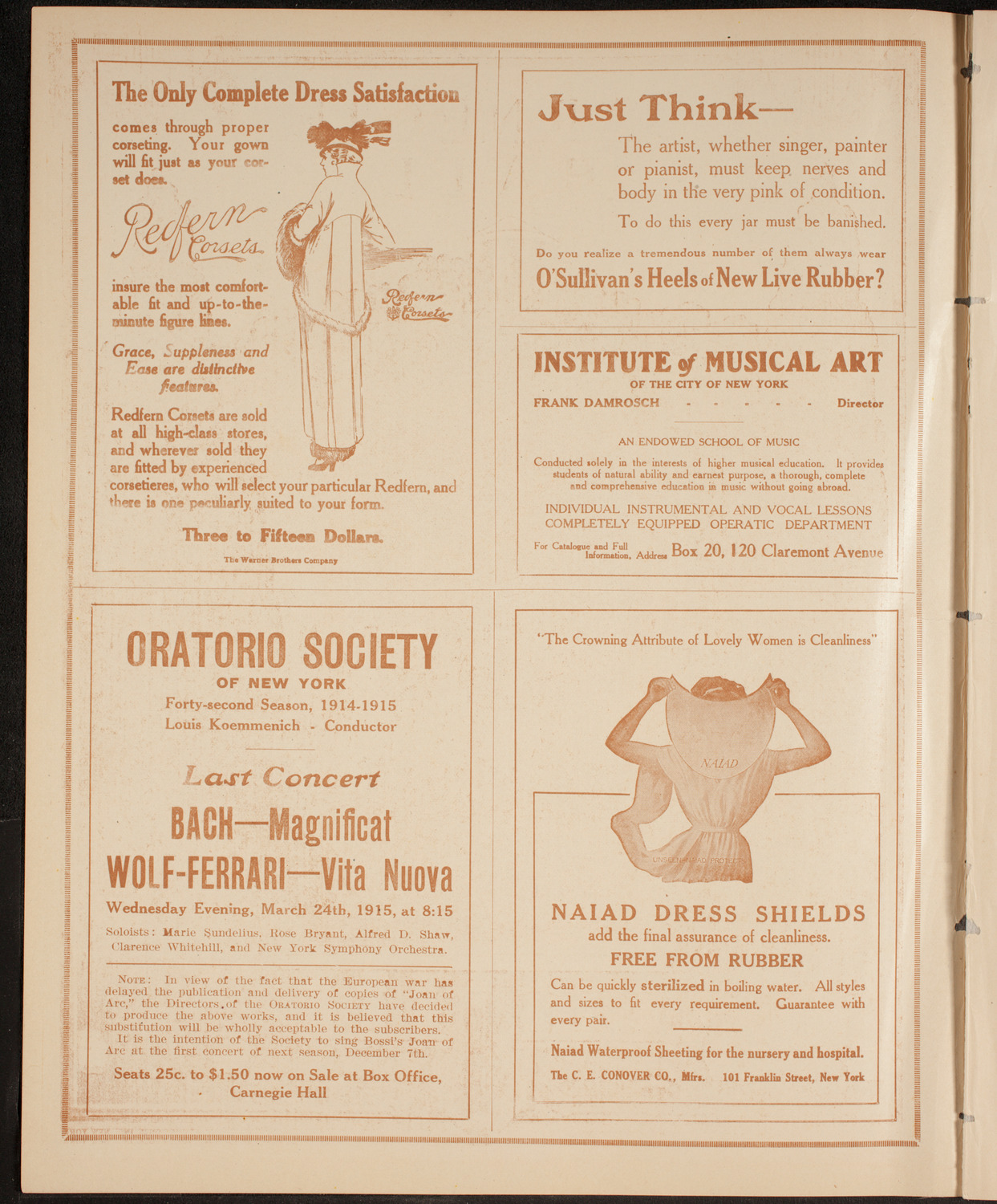 New York Philharmonic, January 27, 1915, program page 2