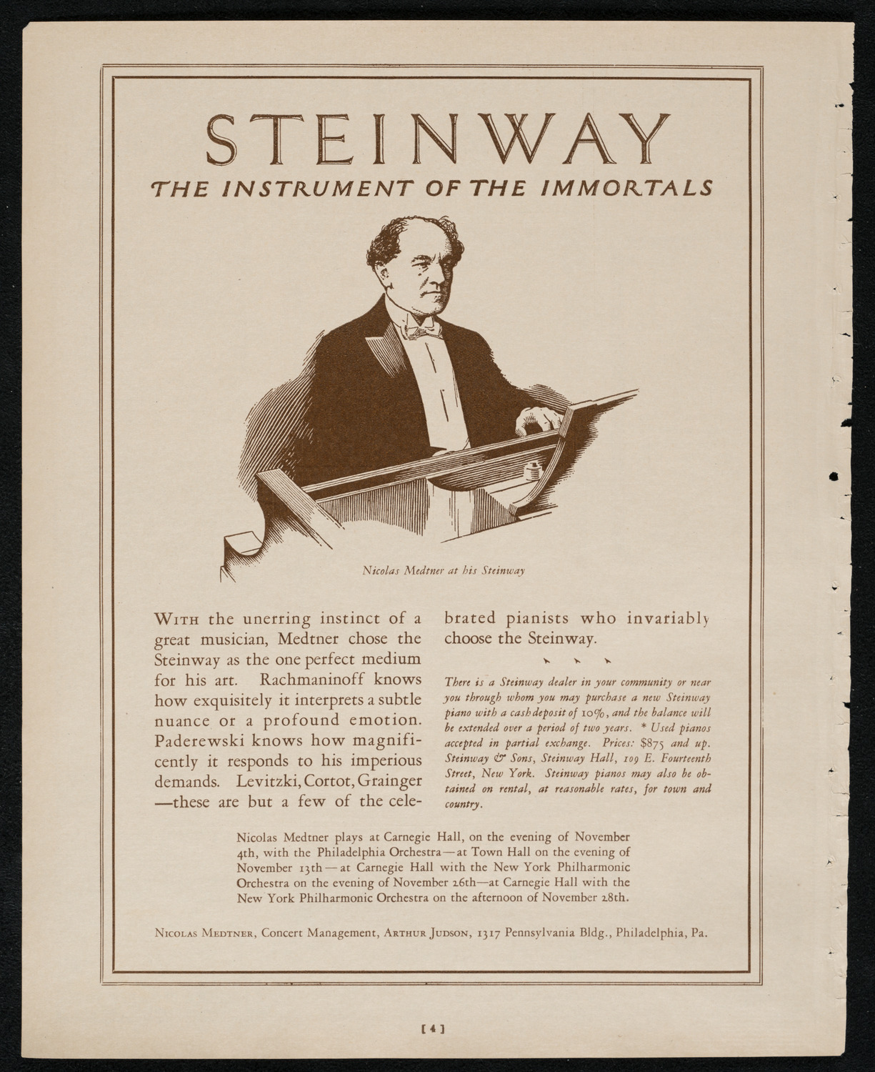 Roland Hayes, Tenor, October 25, 1924, program page 4