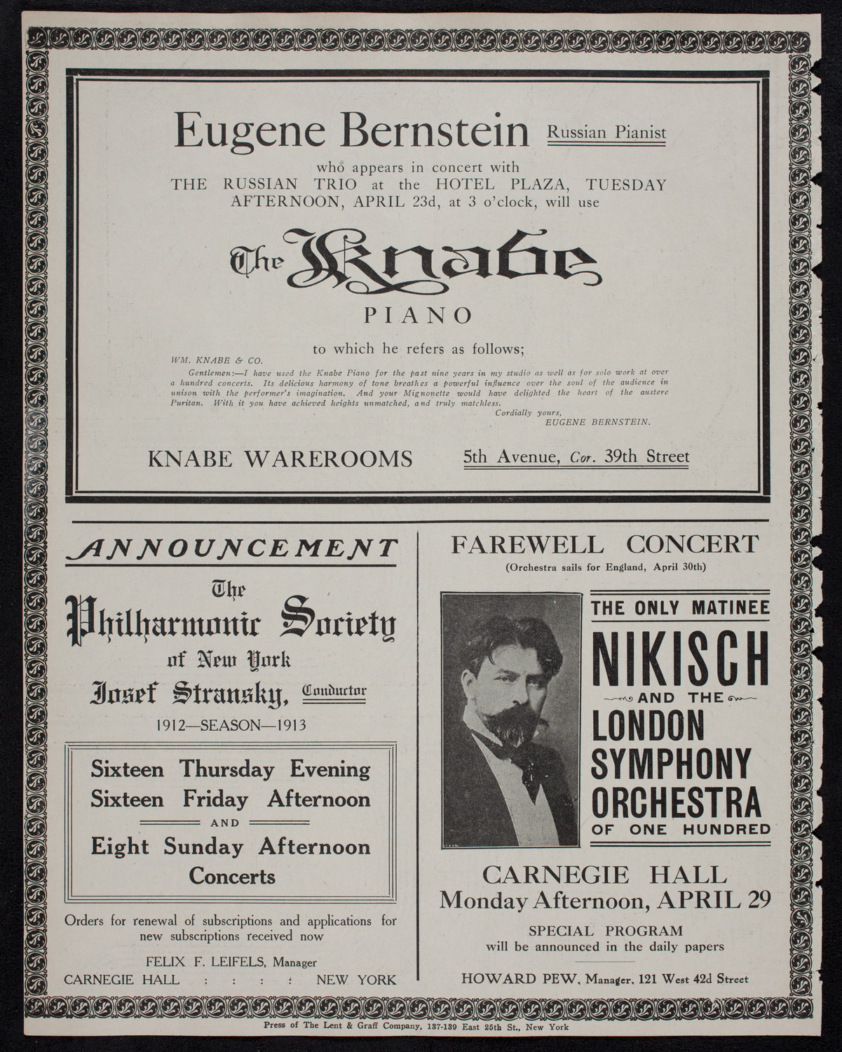 New York Banks' Glee Club, April 16, 1912, program page 12