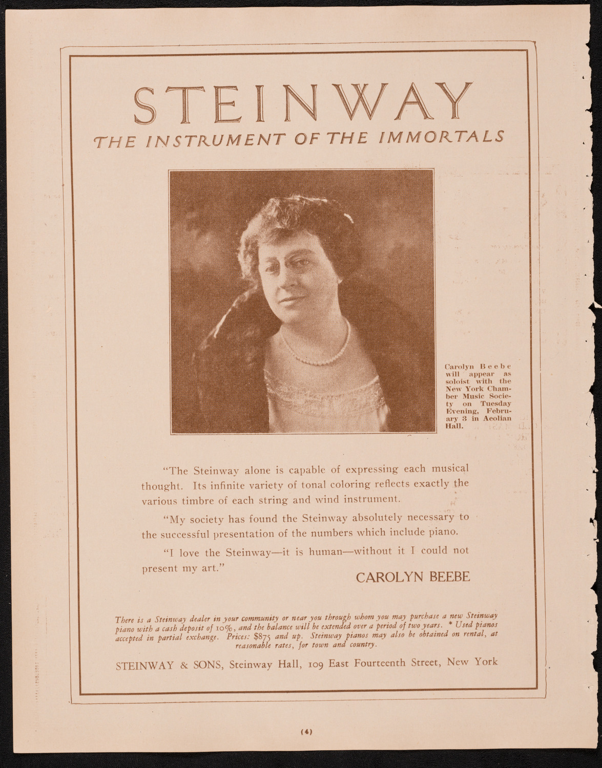 Joseph Coleman, Violin, February 2, 1925, program page 4