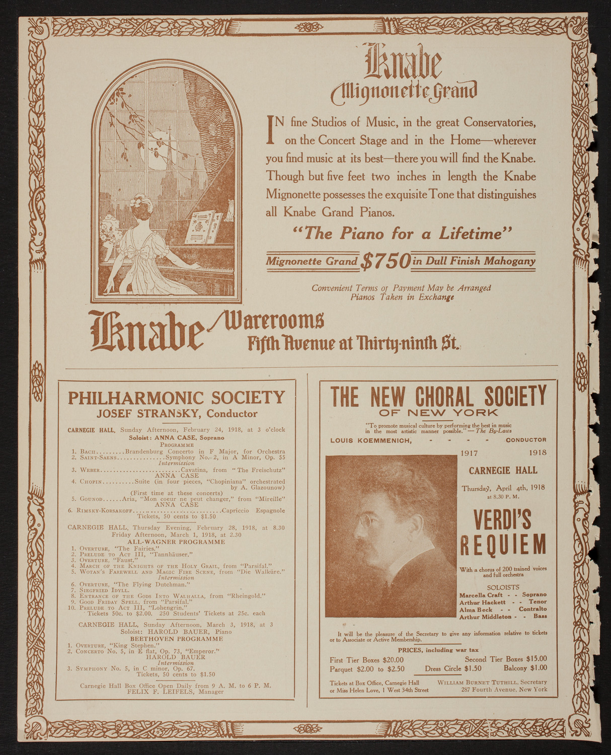 Lecture by Count Ilya Tolstoy, February 22, 1918, program page 12