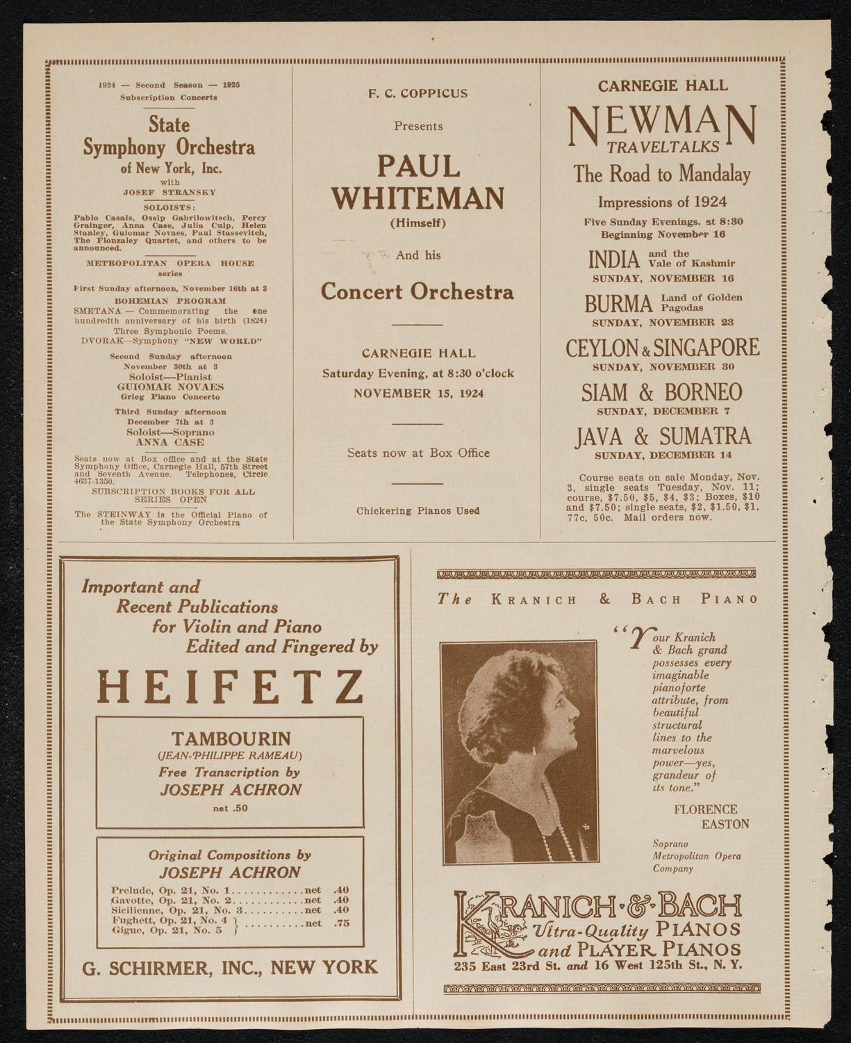 New York Philharmonic, November 13, 1924, program page 6