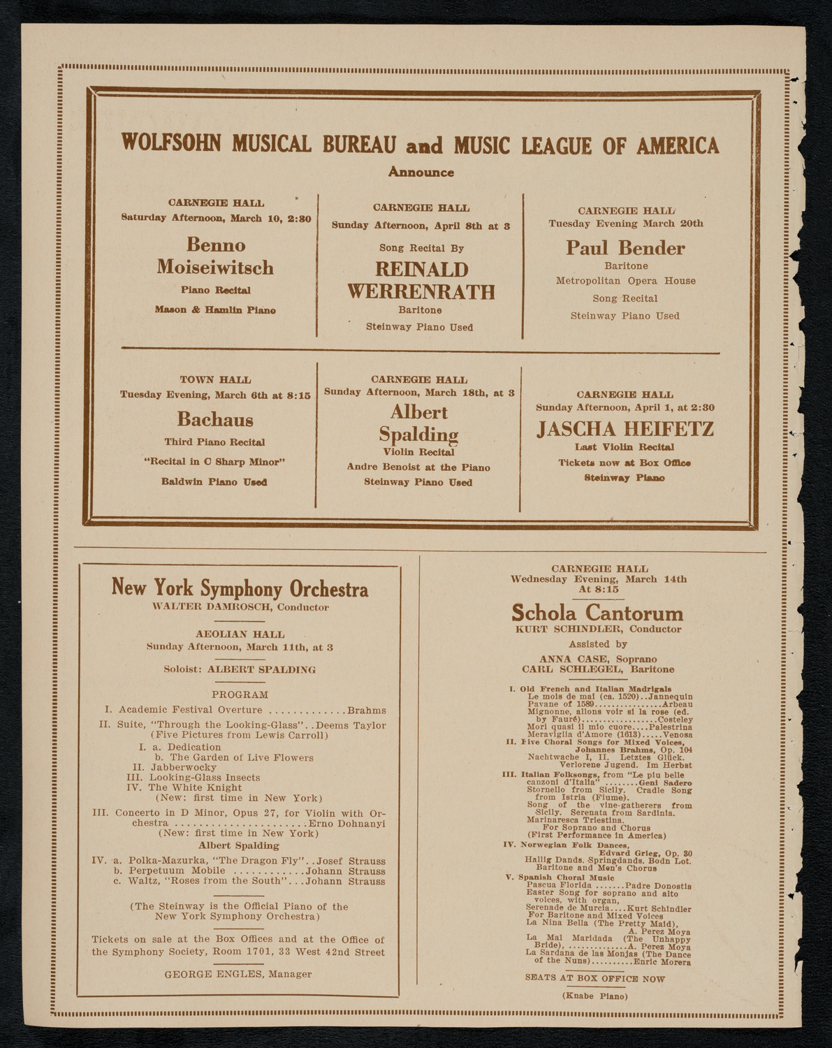 Benefit: American Field Service Fellowships, Franco-American Musical Society, March 5, 1923, program page 8