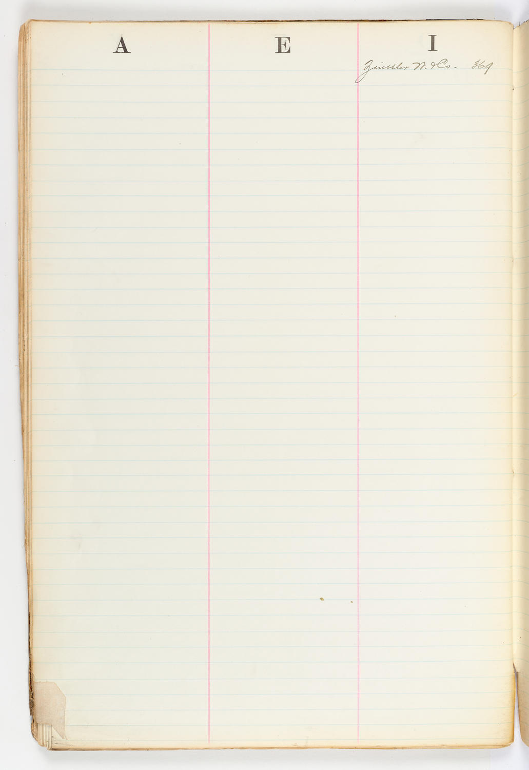 Music Hall Account Ledger Index, volume 2, page 64