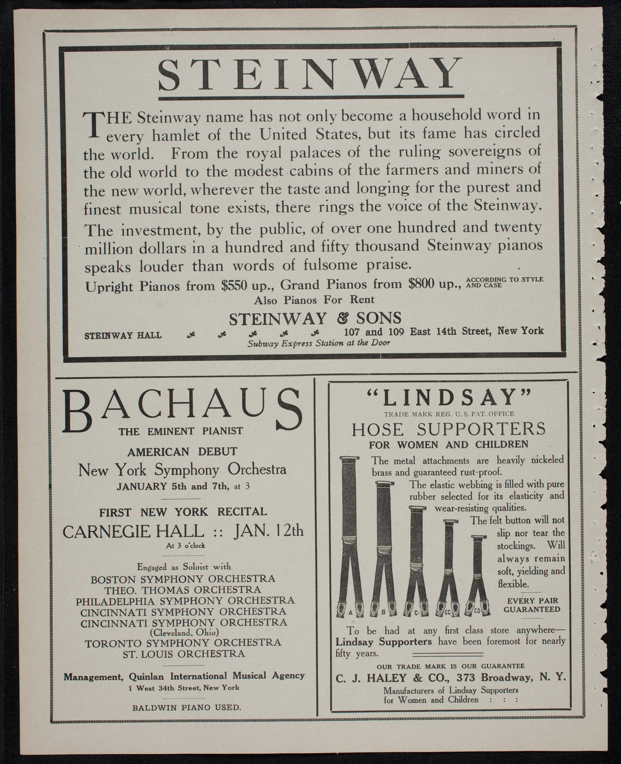 New Year's Concert, December 31, 1911, program page 4