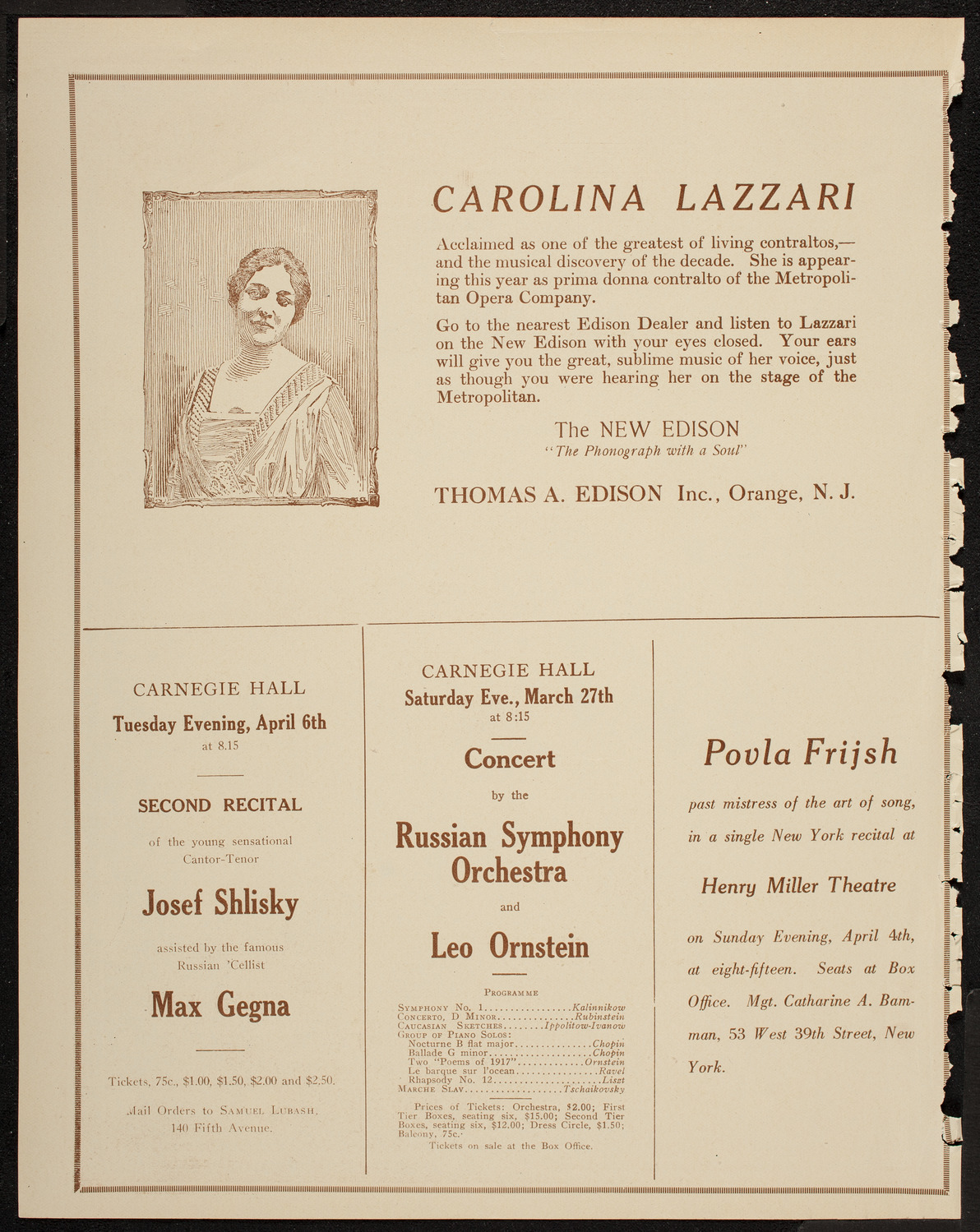 Rudolph Polk, Violin, March 23, 1920, program page 2