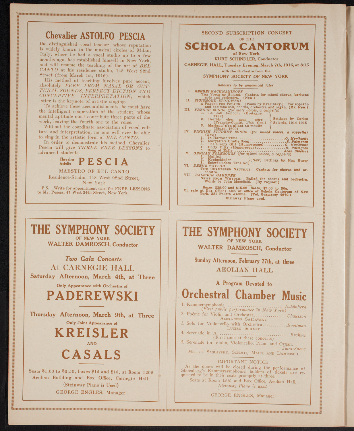 Tsingtau Symphony Orchestra, February 21, 1916, program page 8