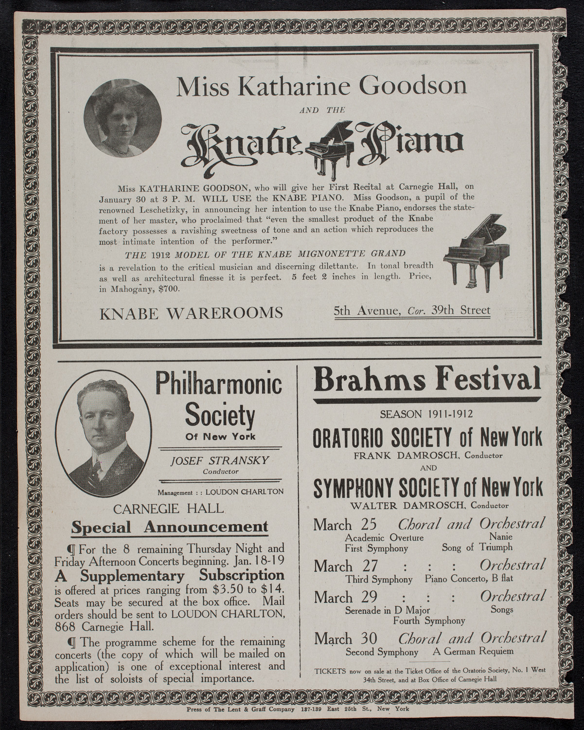 Oscar Seagle, Tenor, January 18, 1912, program page 12