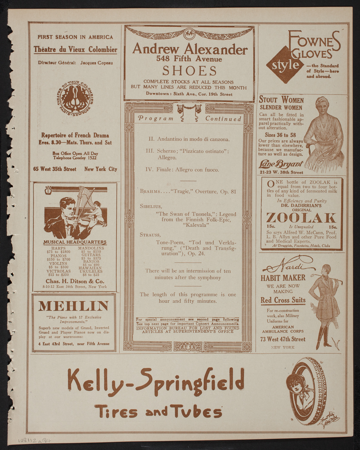 Boston Symphony Orchestra, January 12, 1918, program page 7