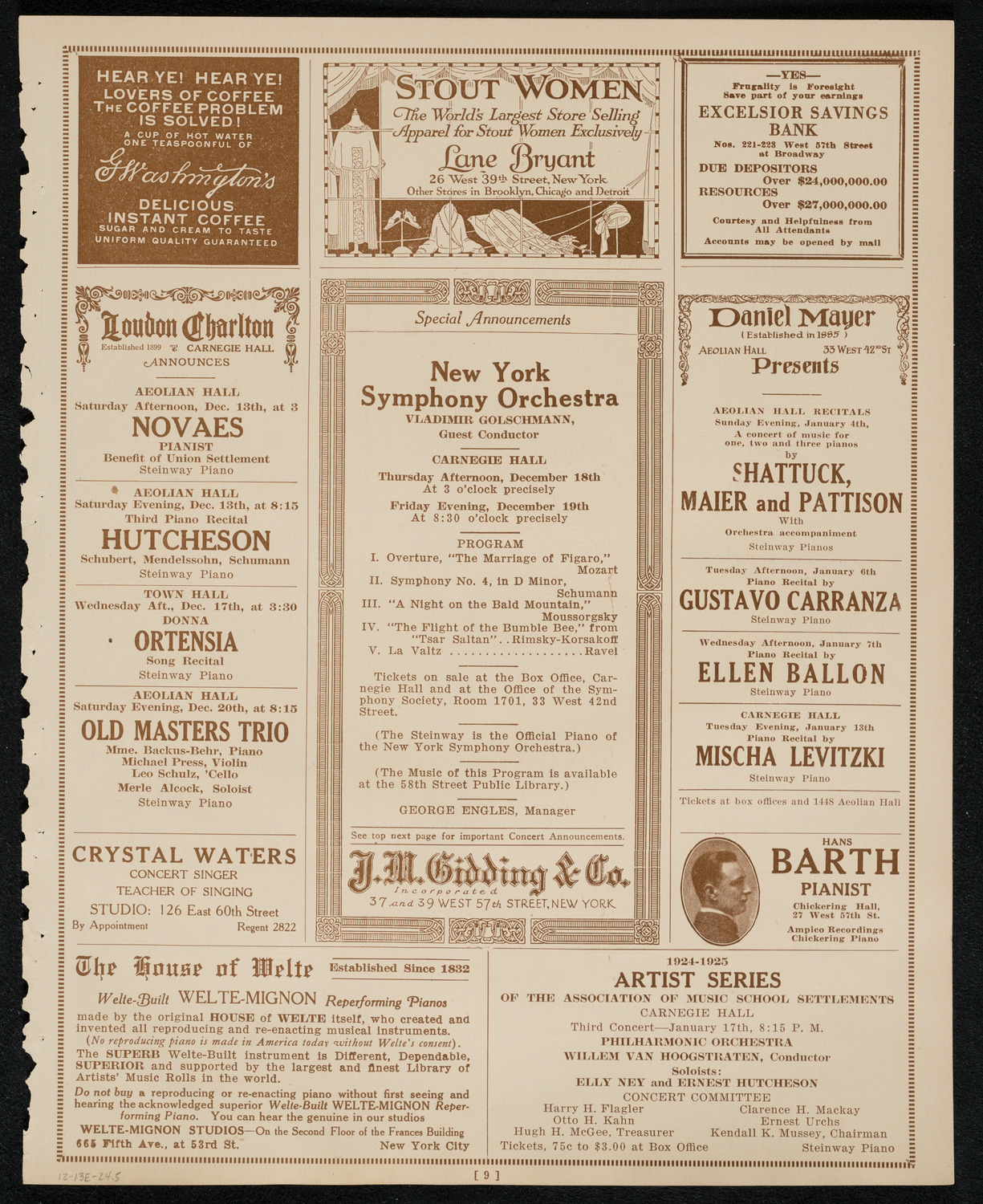 New York Fraihait Gesang Farein and Patterson Fraihait Gesang Farein, December 13, 1924, program page 9