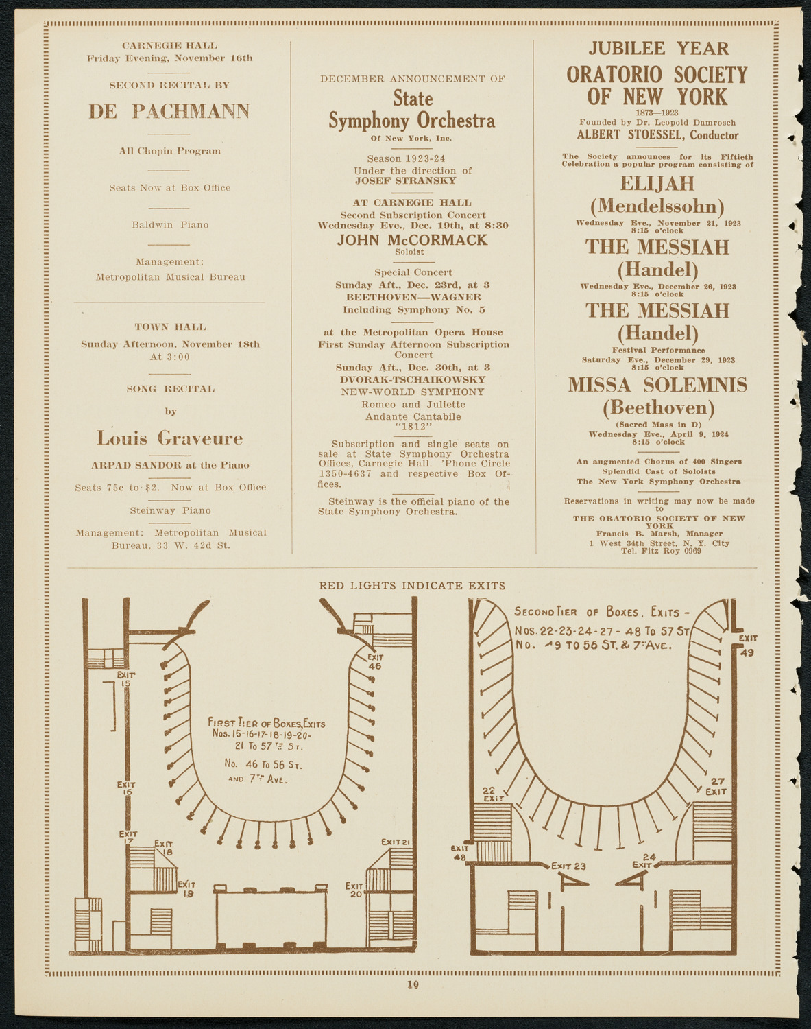 New York Philharmonic, November 10, 1923, program page 10