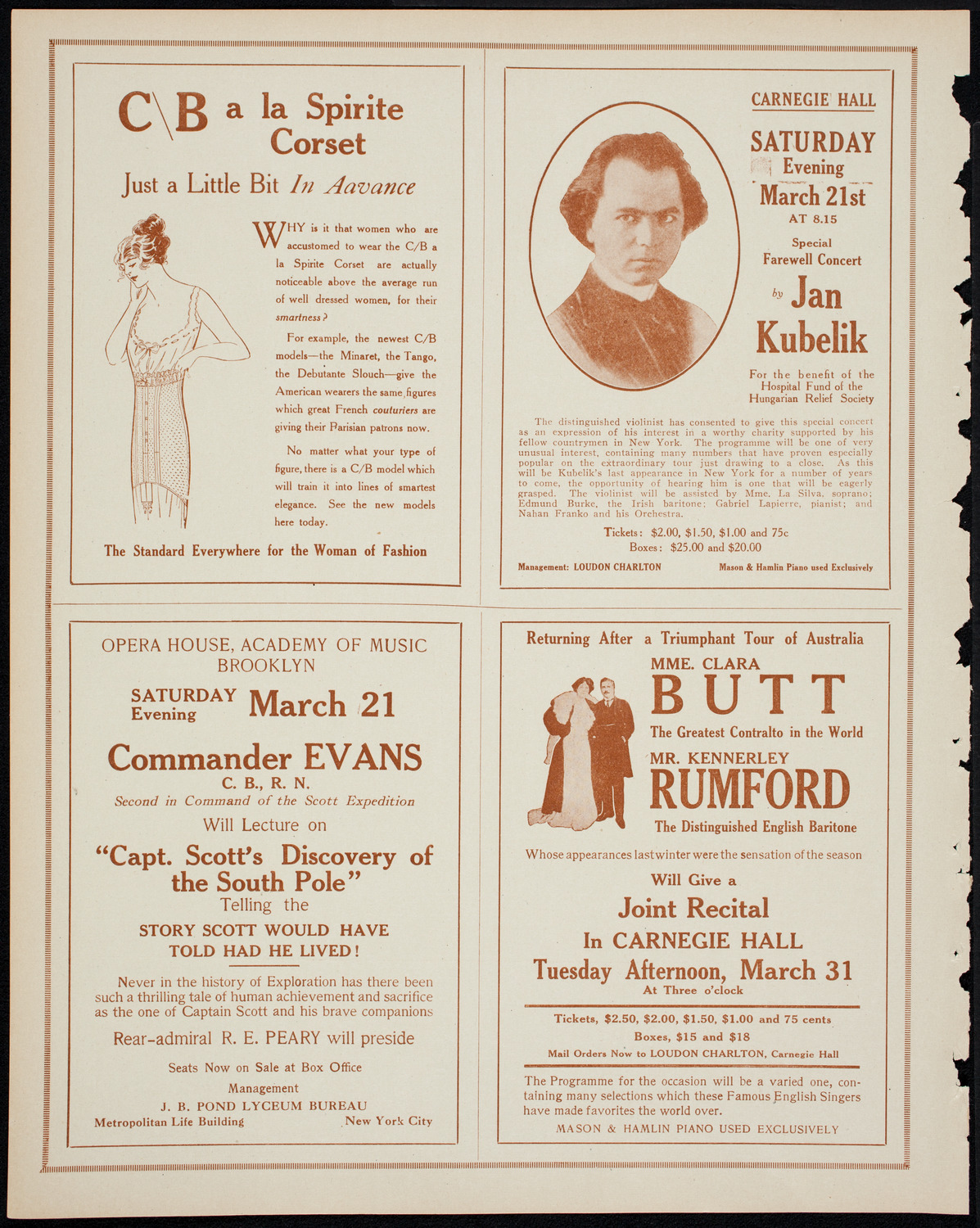 Commander Edward Evans, March 17, 1914, program page 8