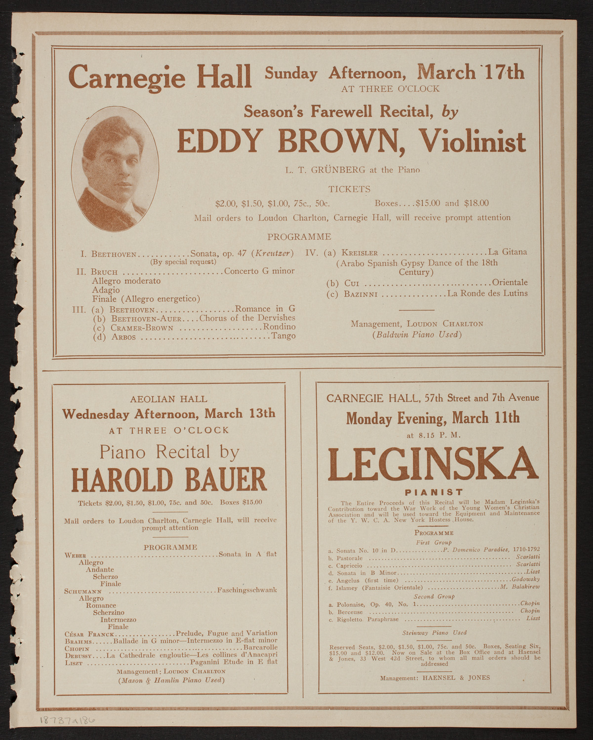 New York Symphony Orchestra, March 7, 1918, program page 11