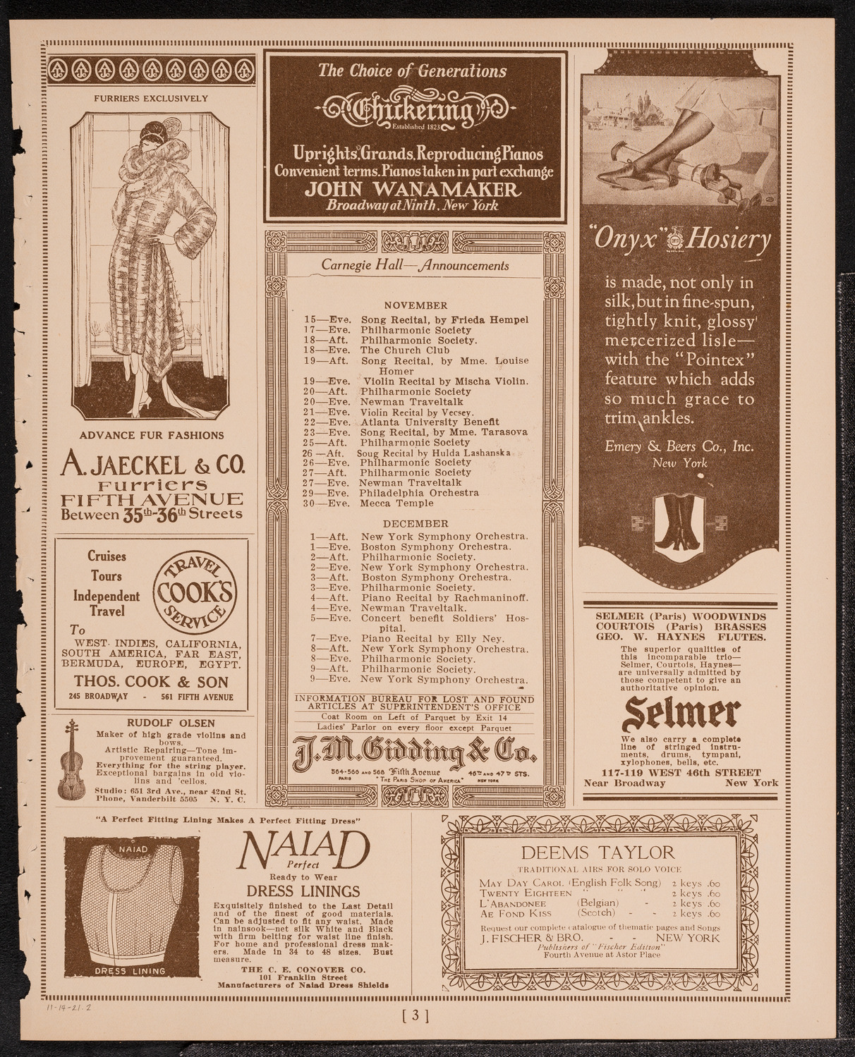 New York Area Methodist Episcopal Church Convention, November 14, 1921, program page 3