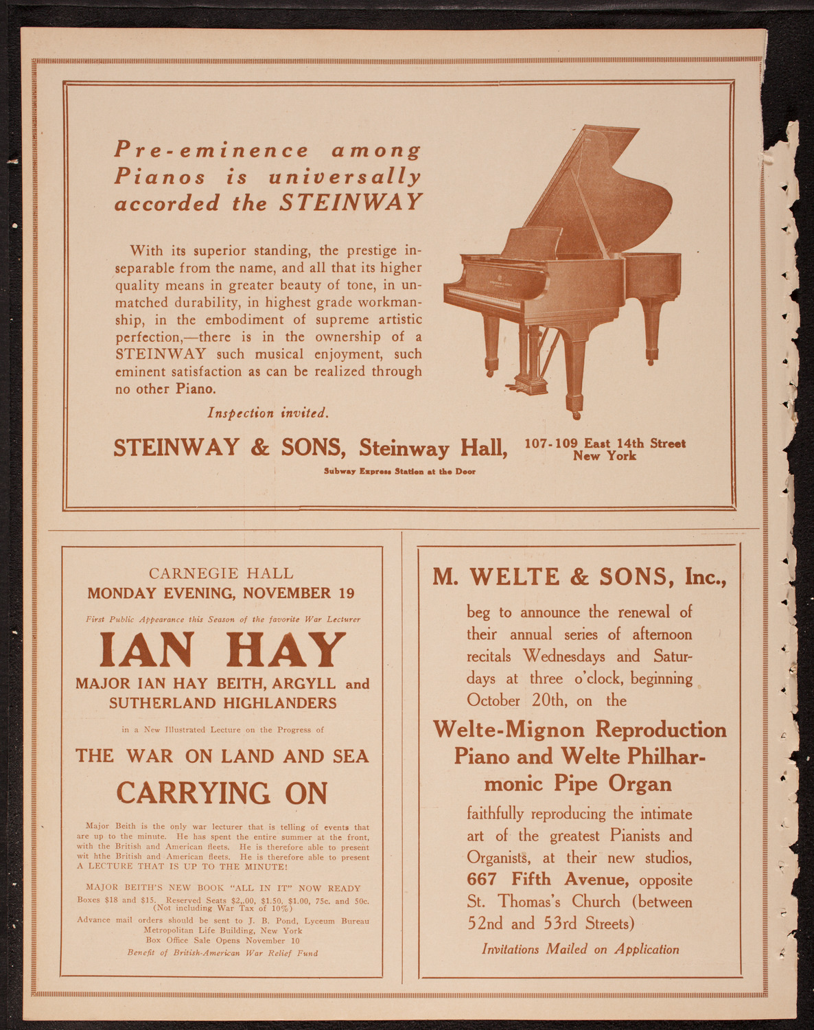 Boston Symphony Orchestra, November 8, 1917, program page 4