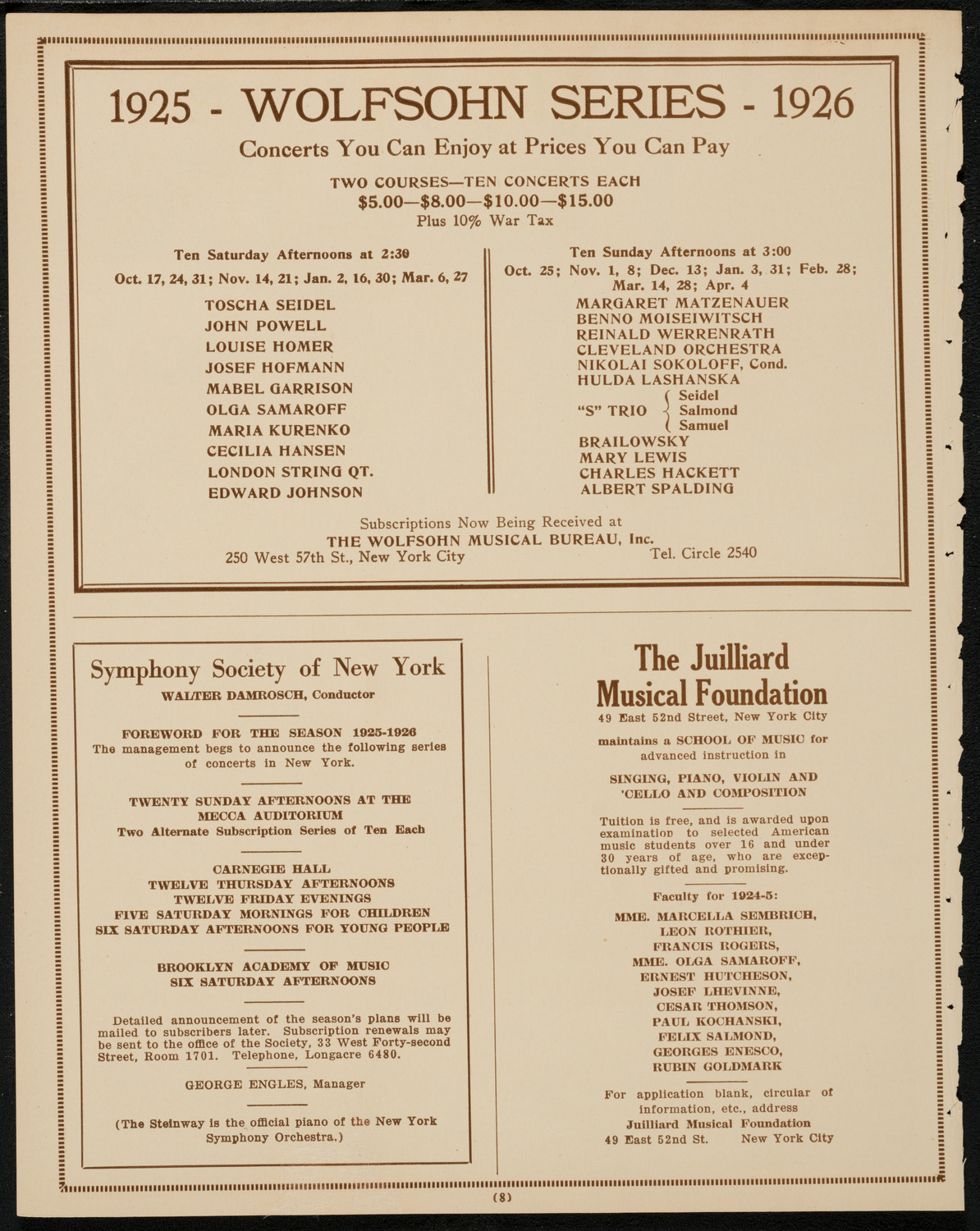 Farewell Concert and Meeting for R. Abramowitch, April 19, 1925, program page 8