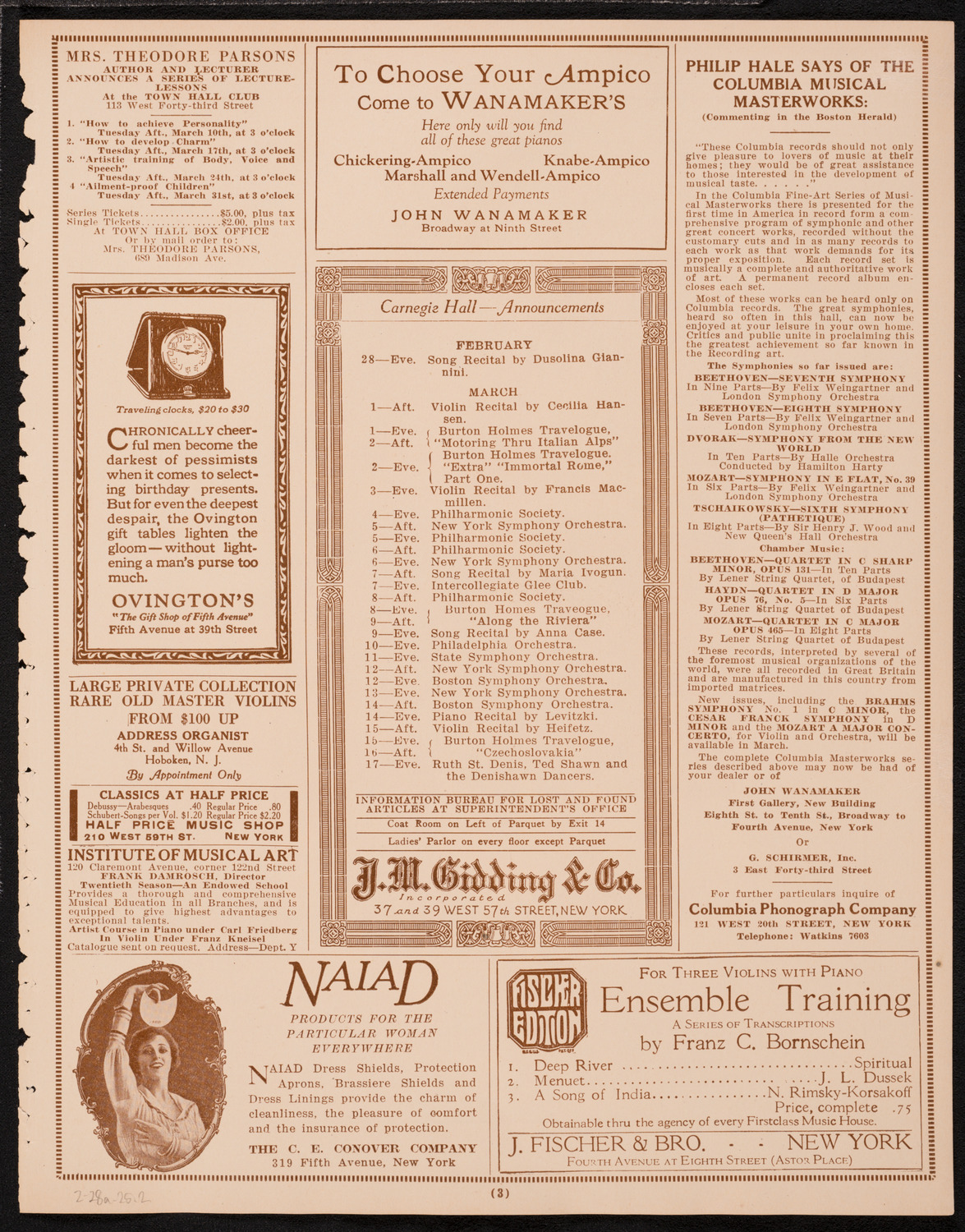 Symphony Concert for Young People, February 28, 1925, program page 3