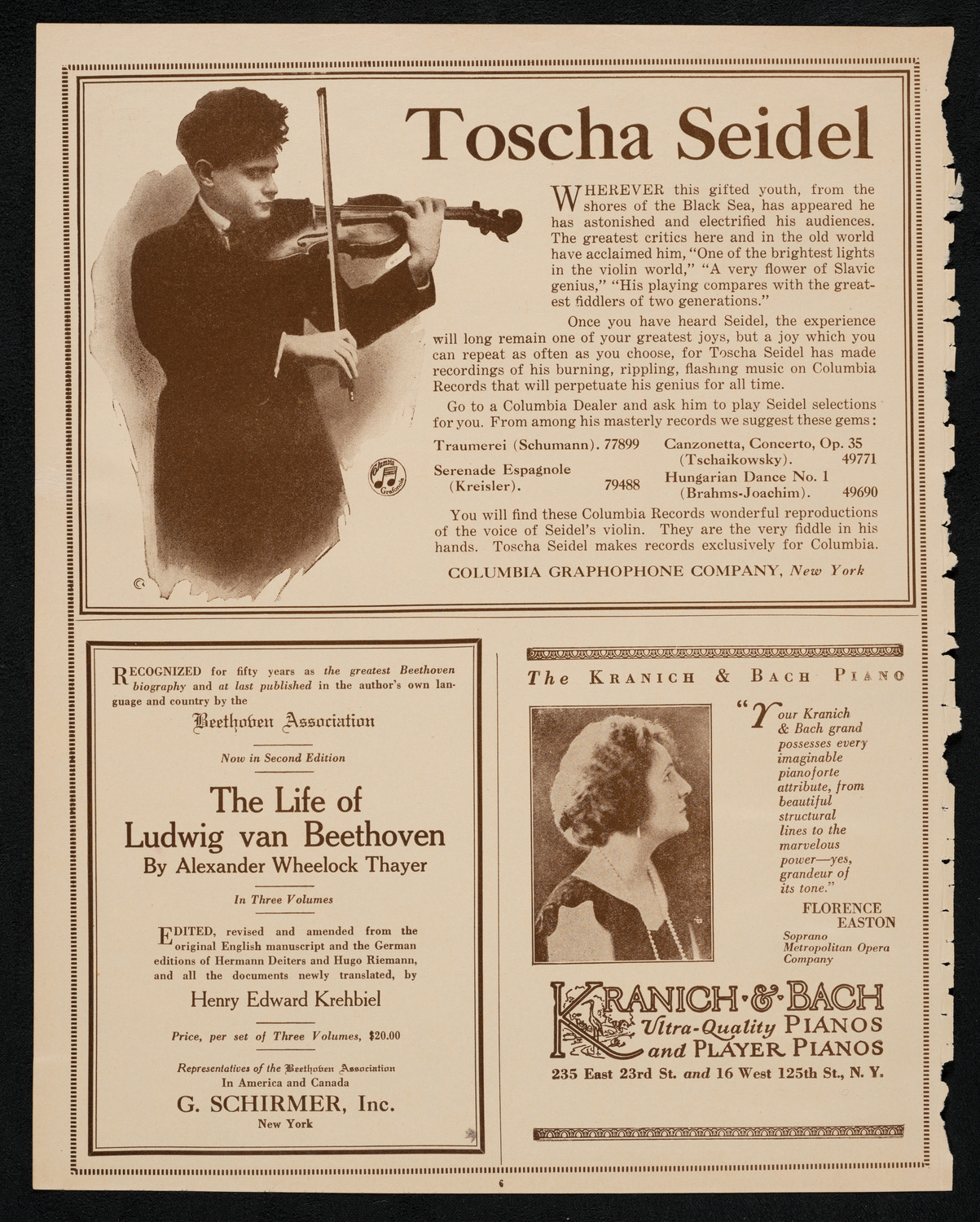 City Symphony Orchestra, January 1, 1923, program page 6