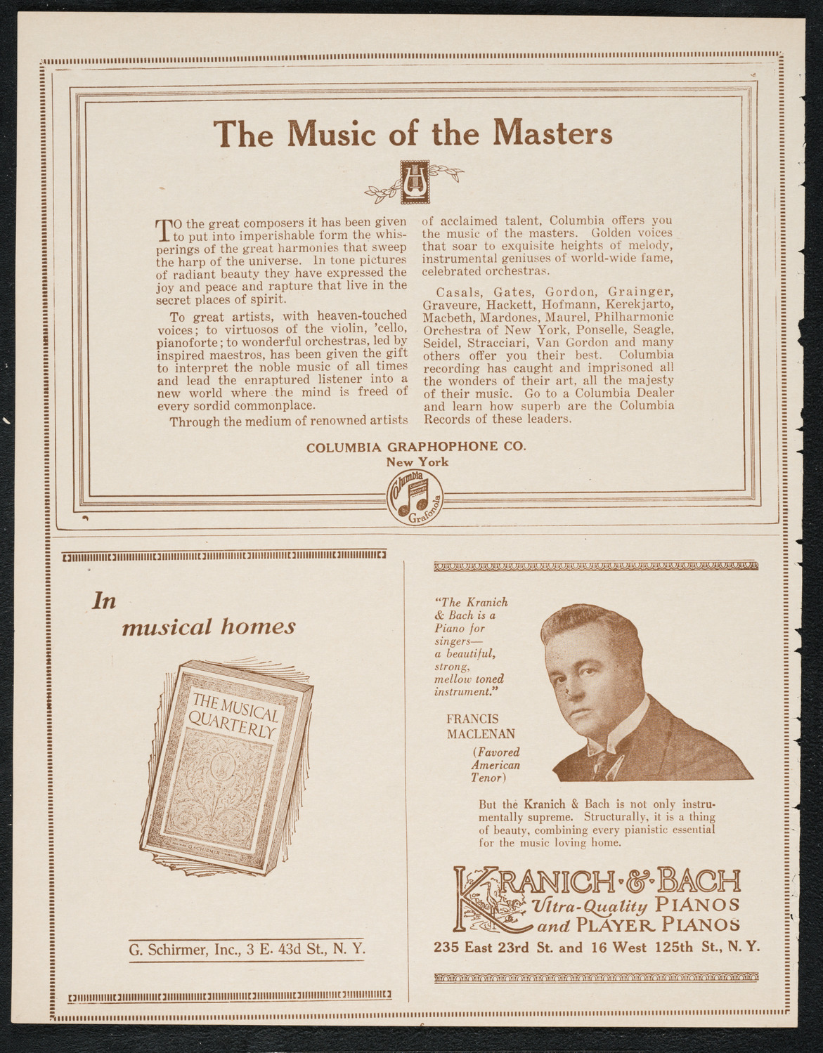 Philadelphia Orchestra, December 19, 1922, program page 6