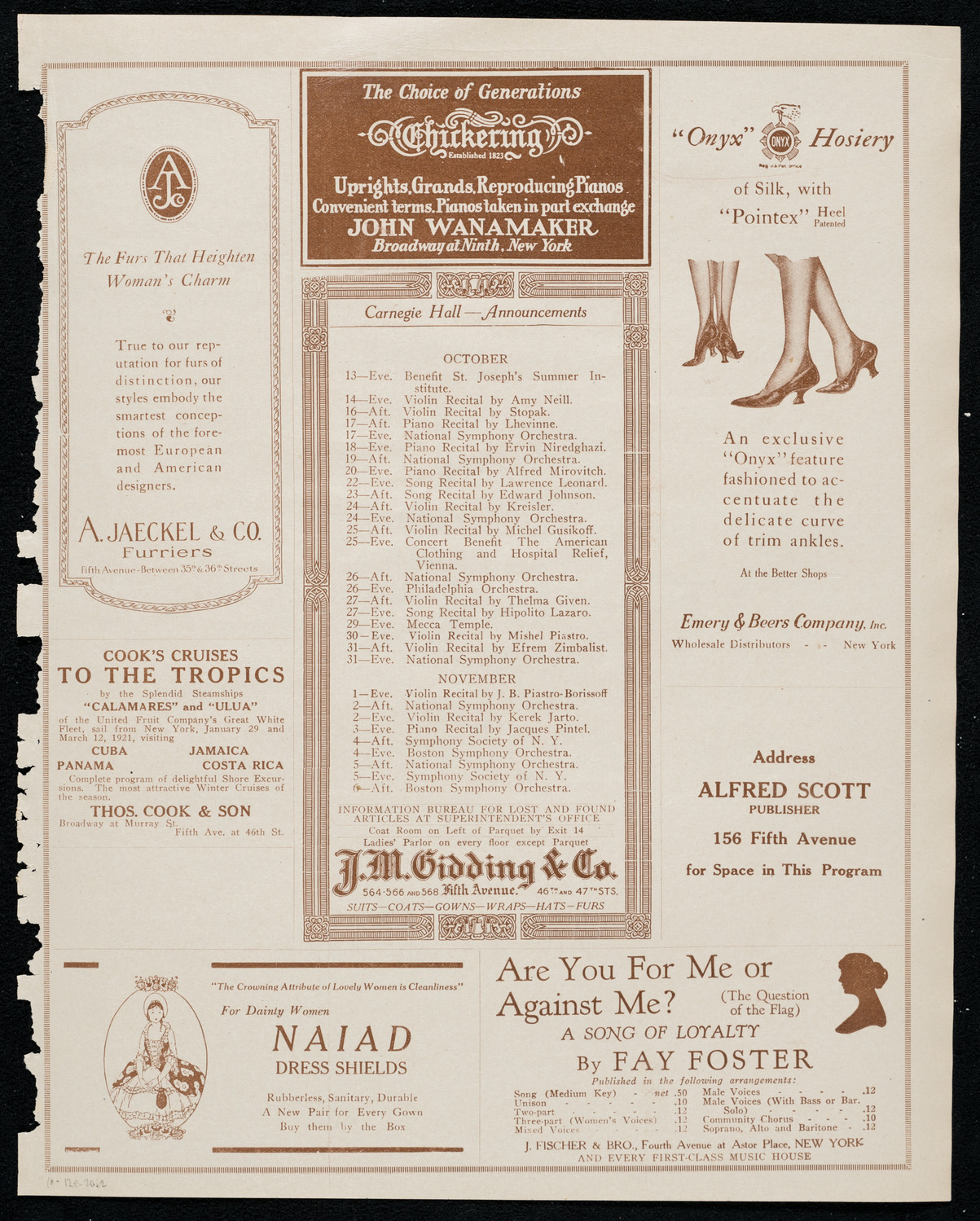 Columbus Day Celebration, October 12, 1920, program page 3