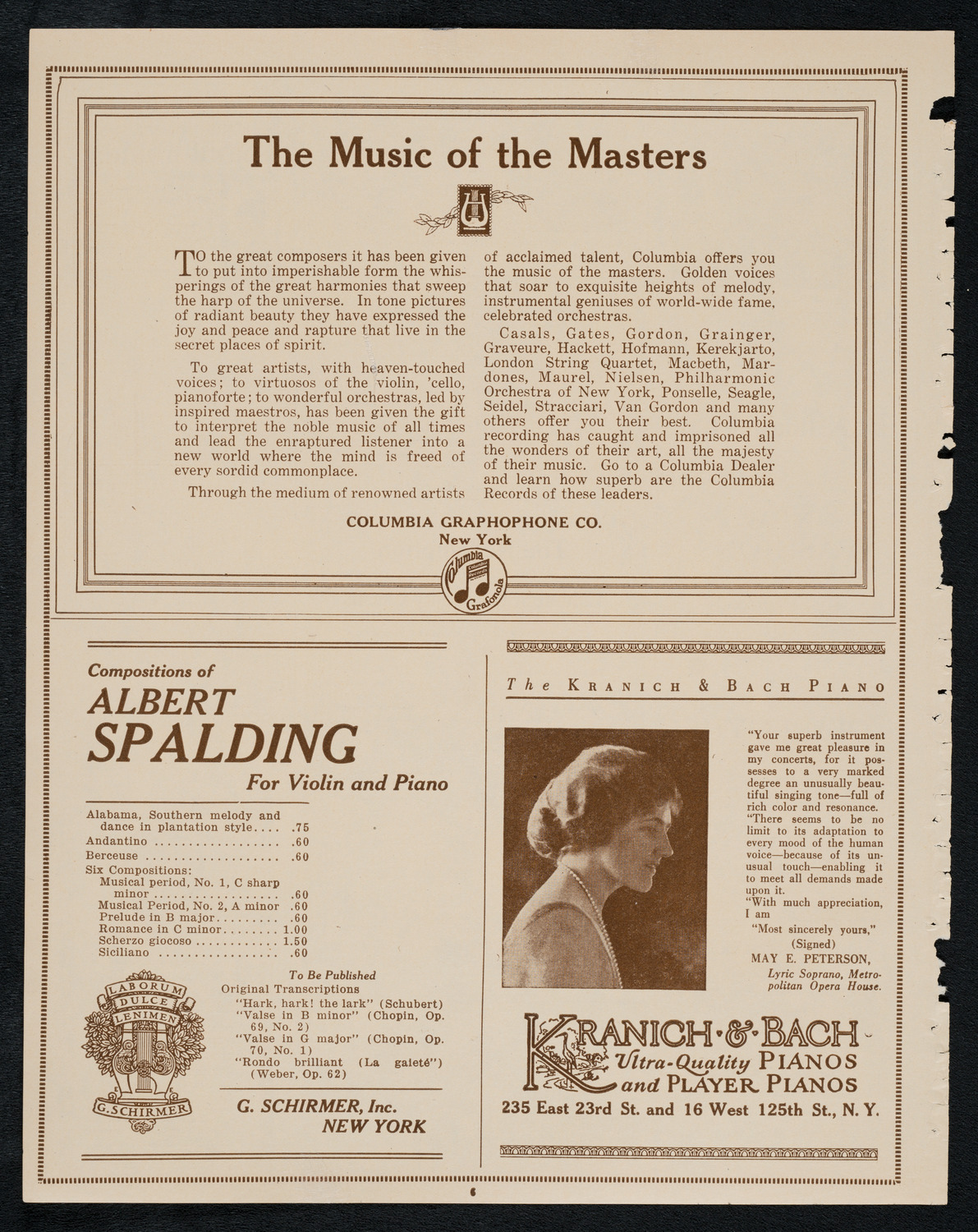 Columbia University Chorus, March 26, 1923, program page 6