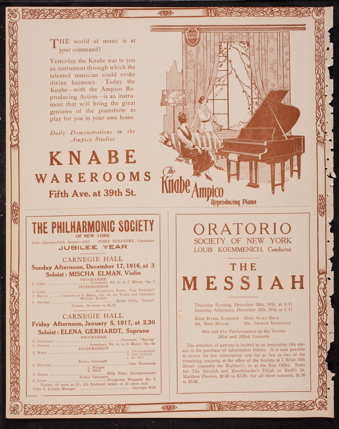 New York Philharmonic, December 15, 1916, program page 12