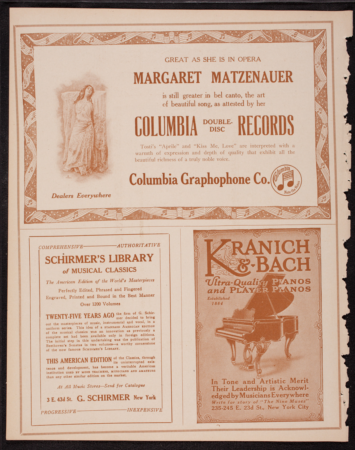 Margaret Matzenauer, Mezzo-Soprano, November 22, 1916, program page 6