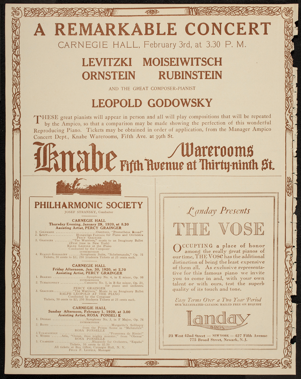 New Symphony Orchestra, January 28, 1920, program page 12