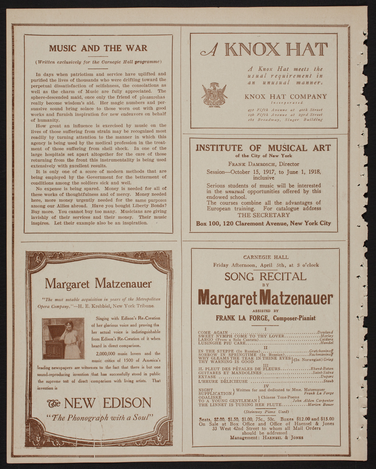 Meeting: The Humanitarian Cult, April 2, 1918, program page 2
