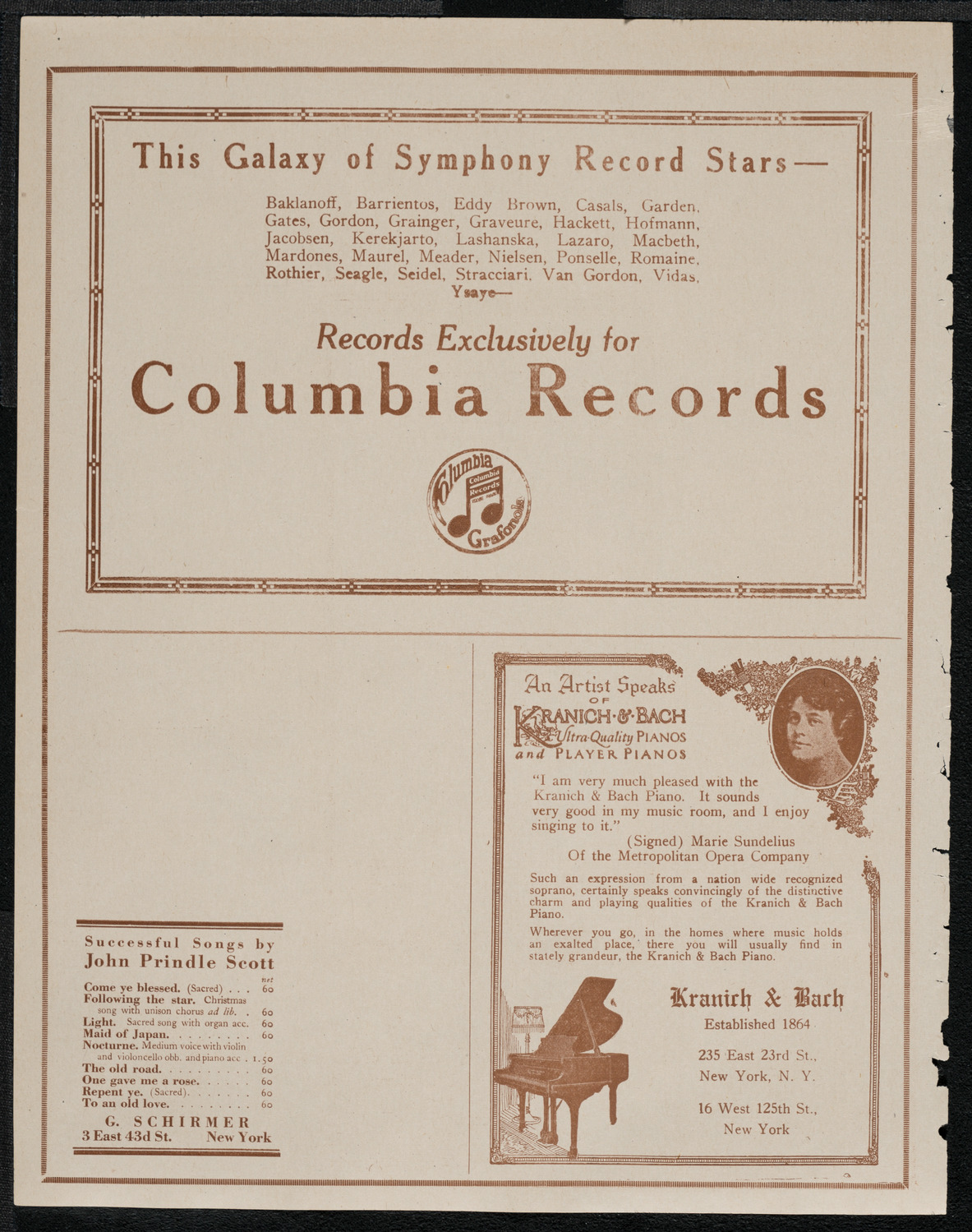 Erica Morini, Violin, March 6, 1921, program page 6