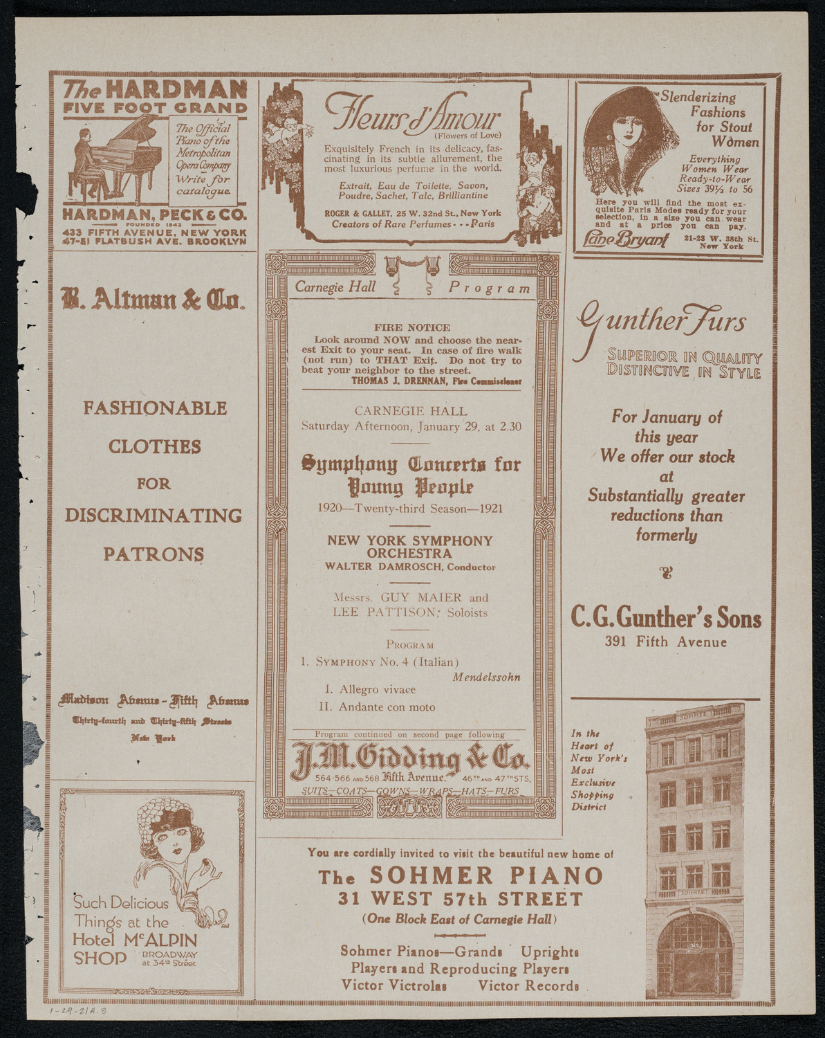 Symphony Concert for Young People, January 29, 1921, program page 5