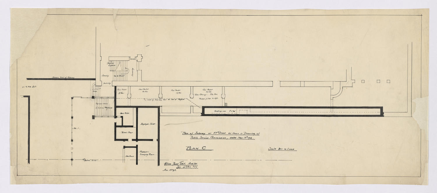 Plan of subway at 57th street as shown in drawing of Public Service Commission, November 23, 1913