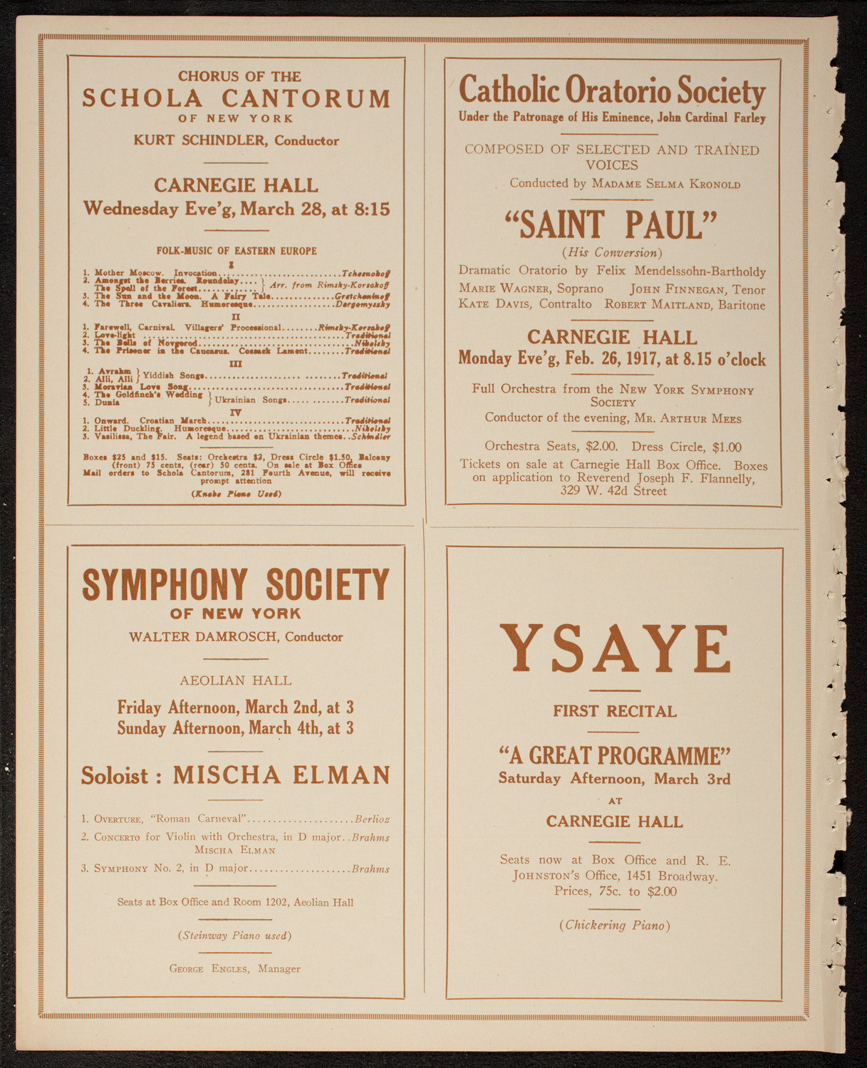 New York Symphony Orchestra, February 24, 1917, program page 8