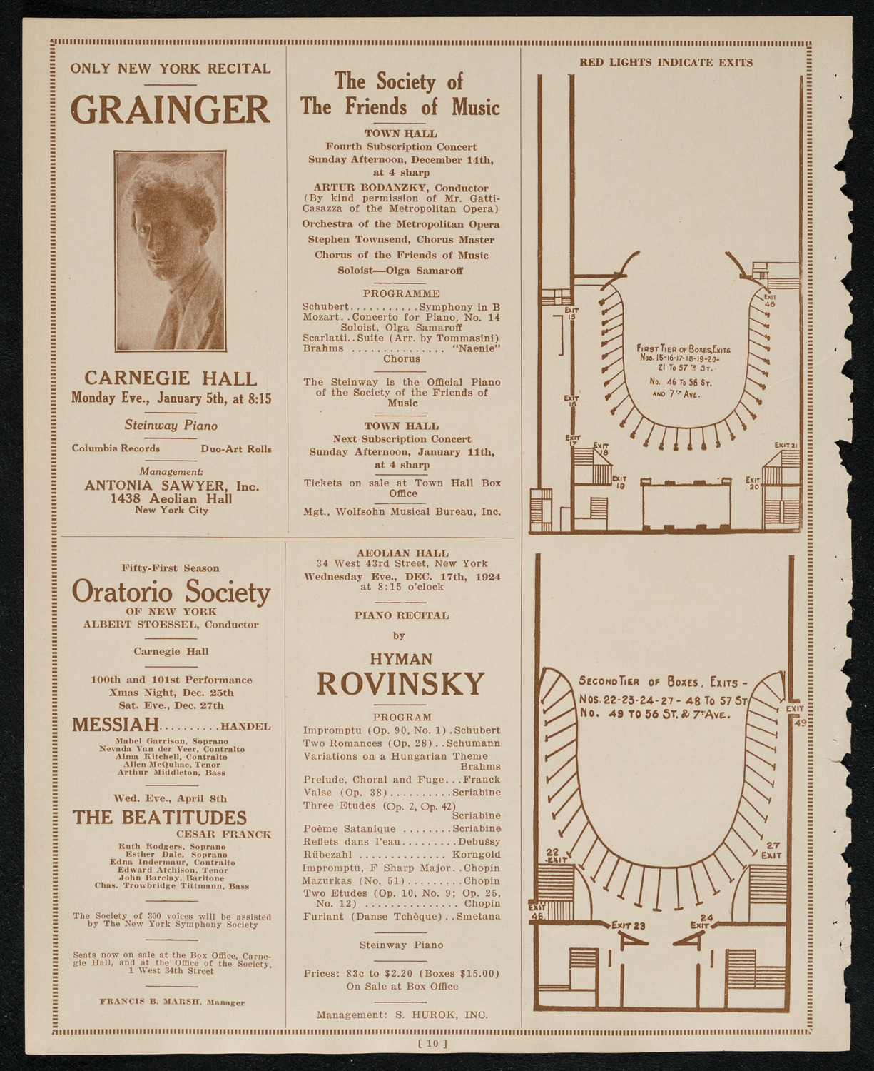 Paul Kochanski, Violin, December 13, 1924, program page 10