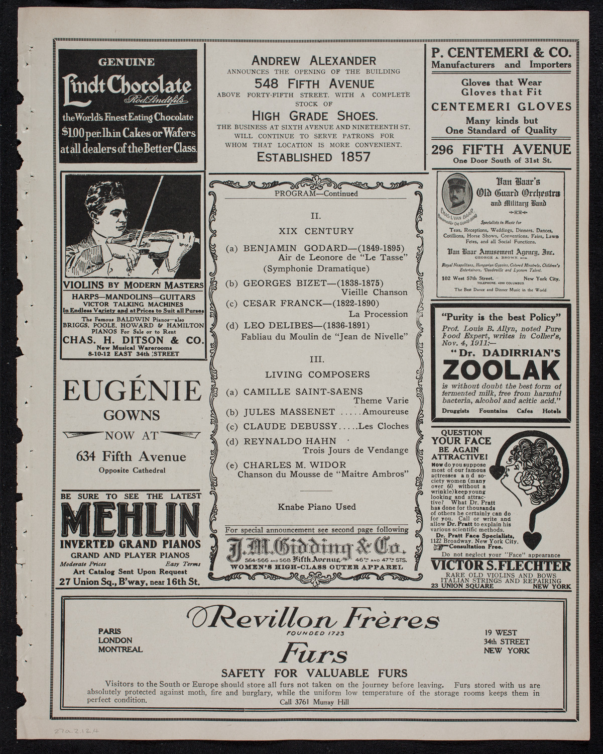 Yvonne de Tréville, Soprano, February 27, 1912, program page 7