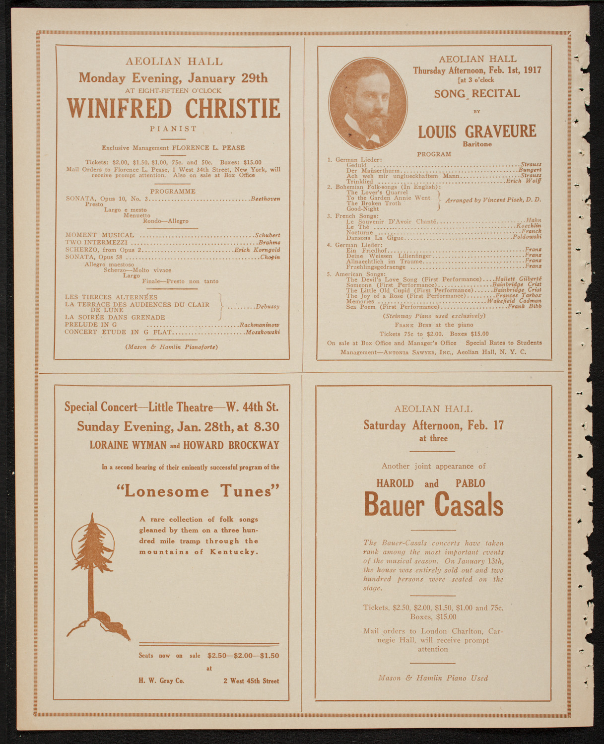 New York Symphony Orchestra, January 27, 1917, program page 10