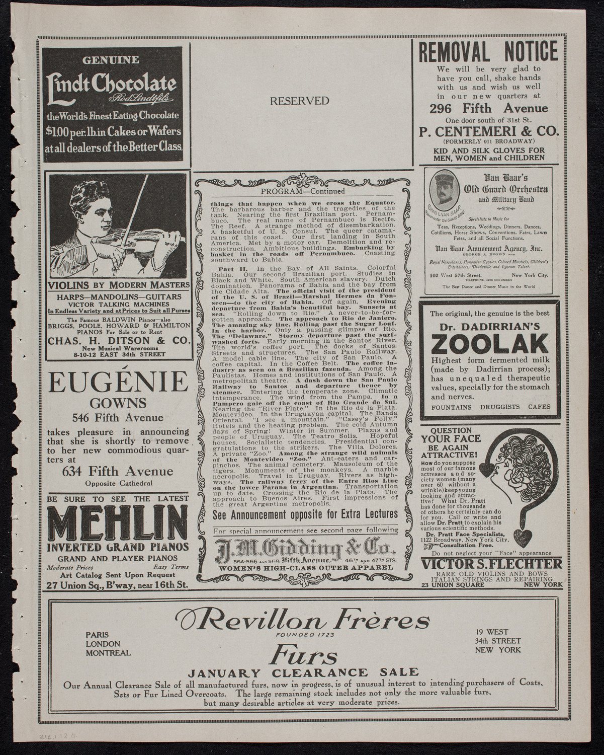 Burton Holmes Travelogue: South America, January 21, 1912, program page 7