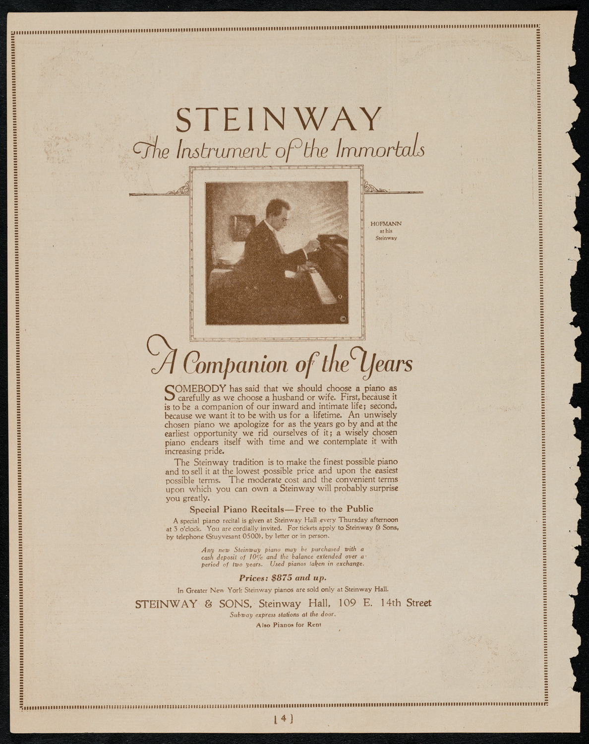 Frances Alda, Soprano, January 31, 1922, program page 4