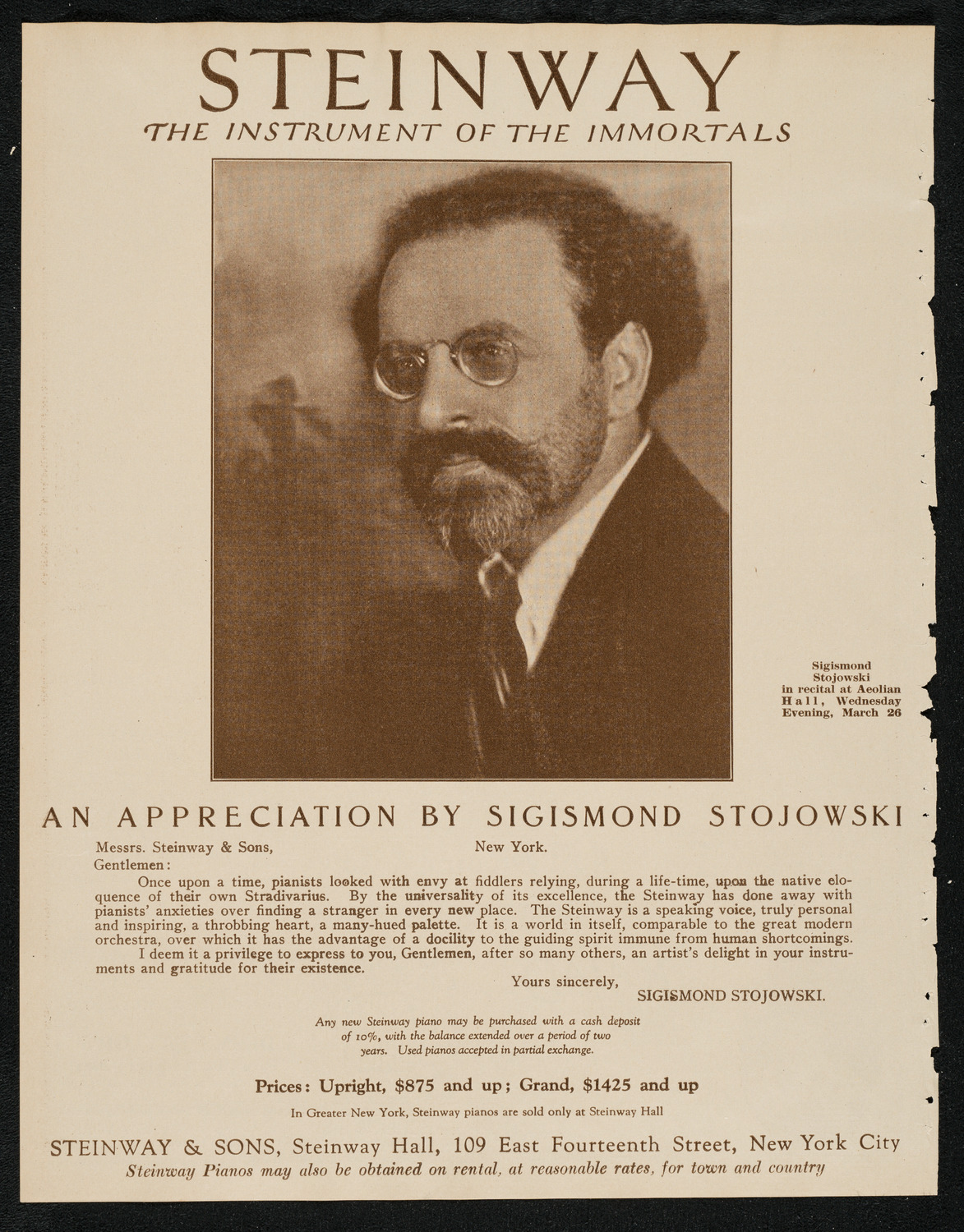 New York Philharmonic, March 23, 1924, program page 4