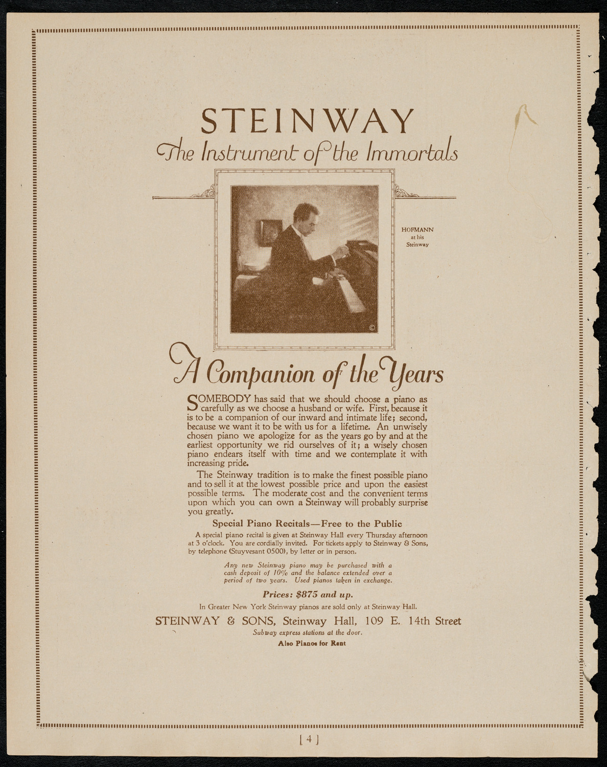 New York Symphony Orchestra, February 16, 1922, program page 4