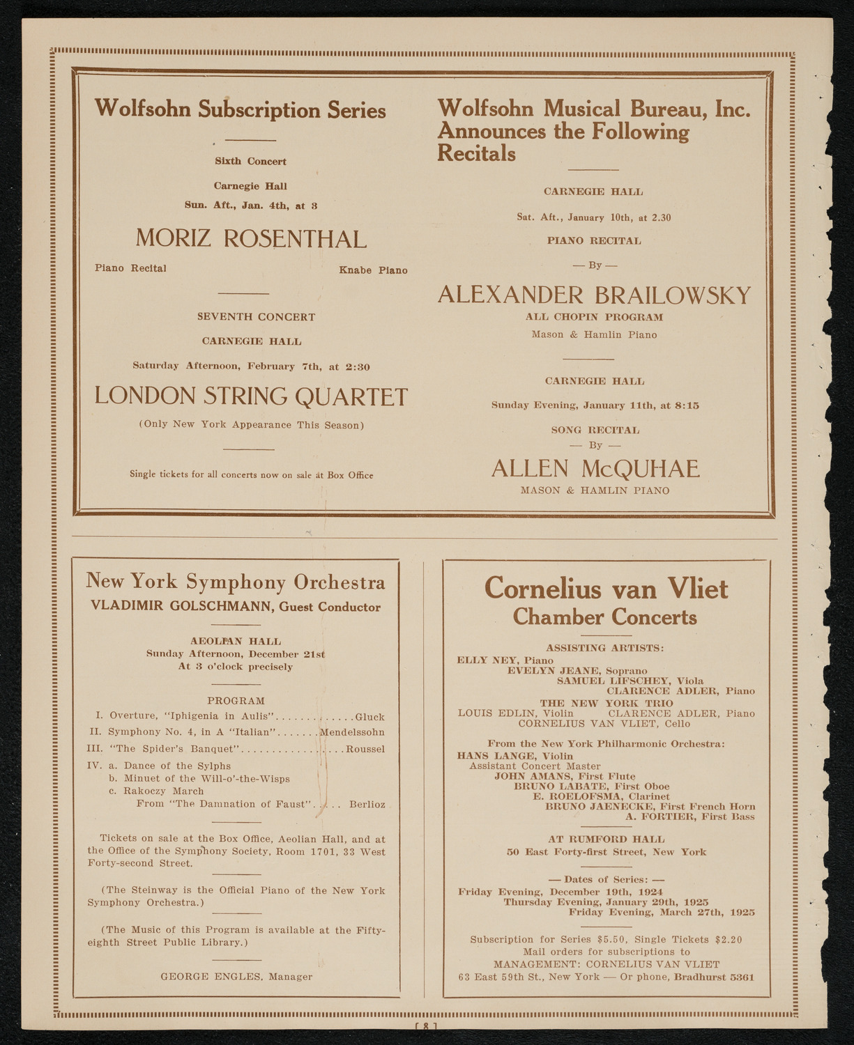 New York Fraihait Gesang Farein and Patterson Fraihait Gesang Farein, December 13, 1924, program page 8