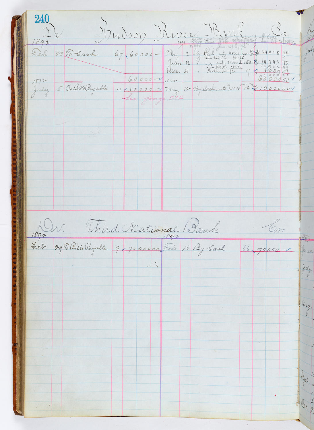 Music Hall Accounting Ledger, volume 1, page 240