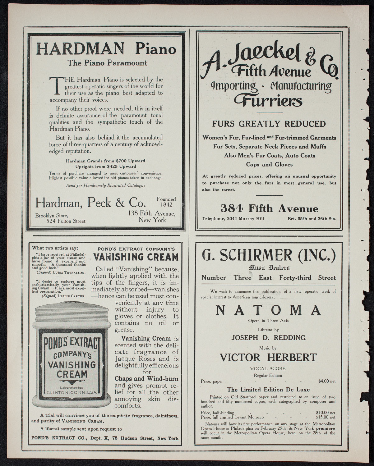 New York Philharmonic, February 19, 1911, program page 8