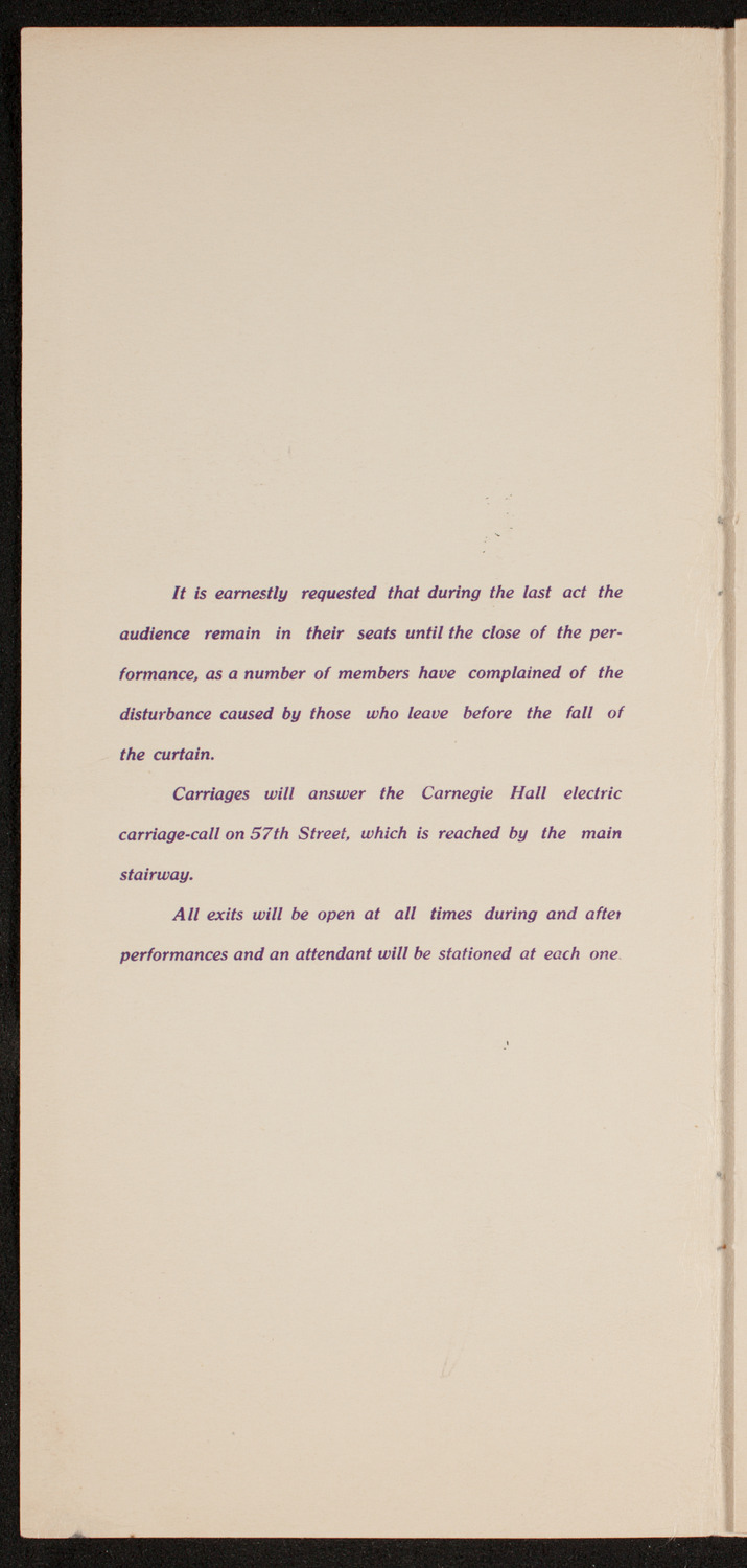 Amateur Comedy Club, April 17, 1912, program page 2