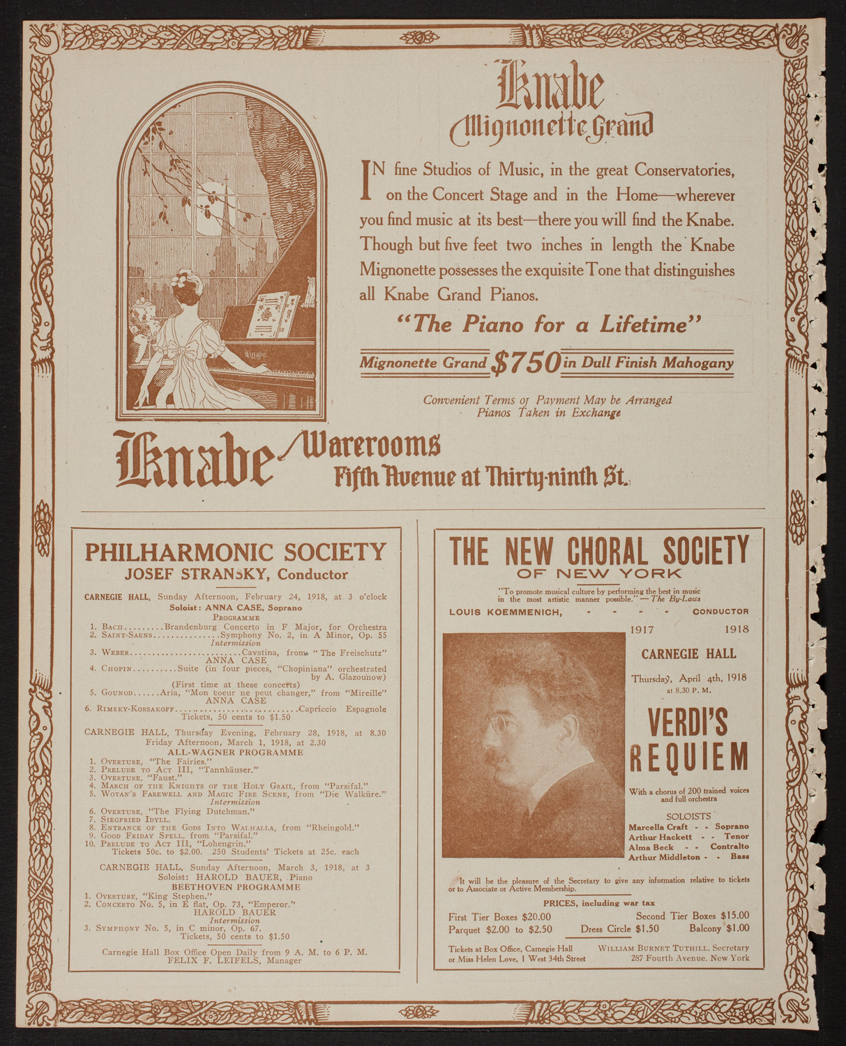 New York Symphony Orchestra, February 23, 1918, program page 12