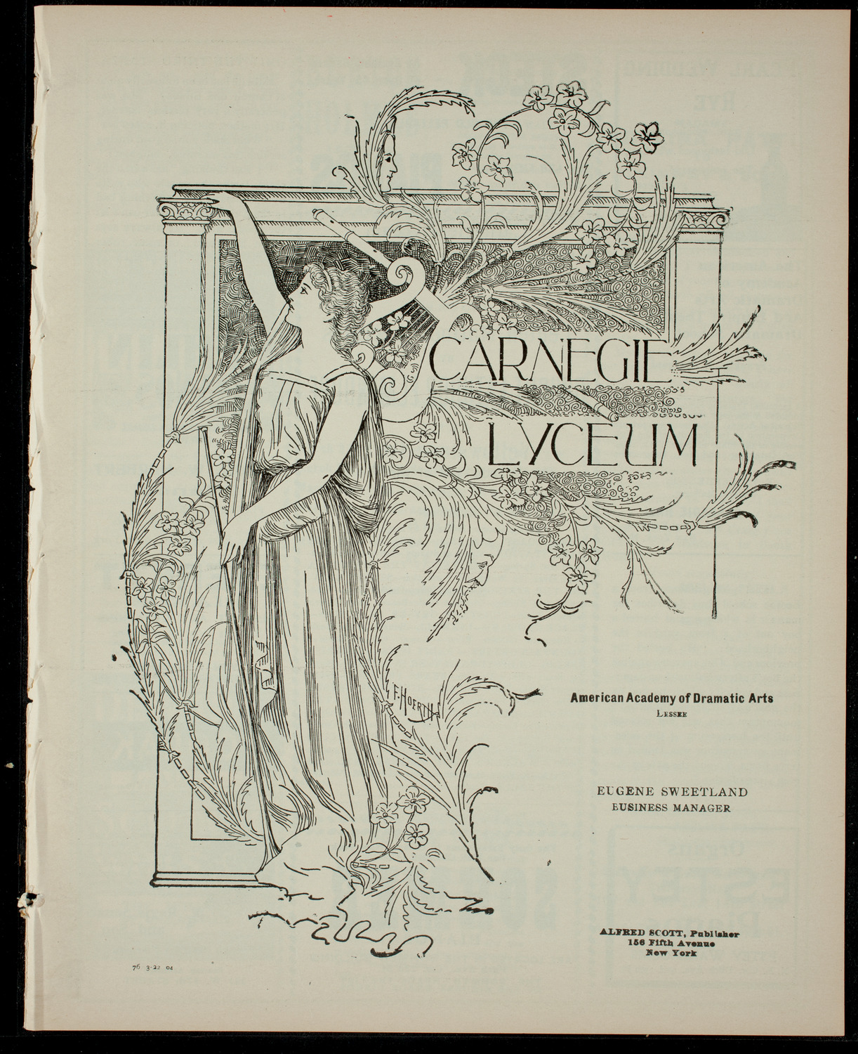 Elmendorf Lecture: Yellowstone Park, March 22, 1904, program page 1
