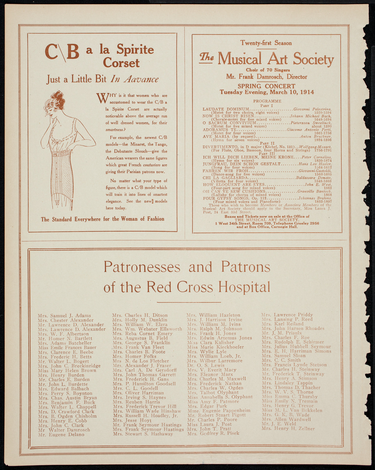 Benefit: New York Red Cross Hospital, February 27, 1914, program page 8