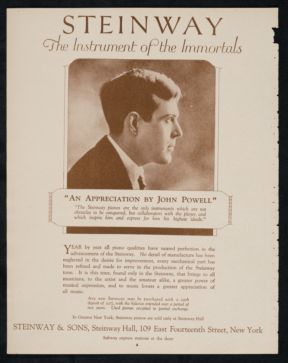 Fritz Kreisler, Violin, April 1, 1923, program page 4