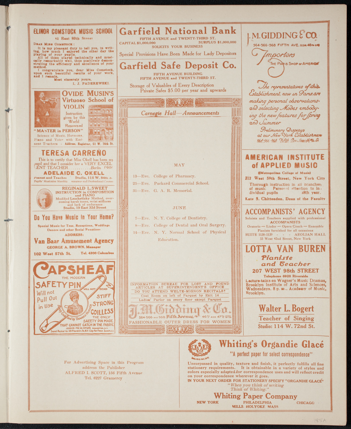 Kriens Symphony Club, April 26, 1915, program page 3