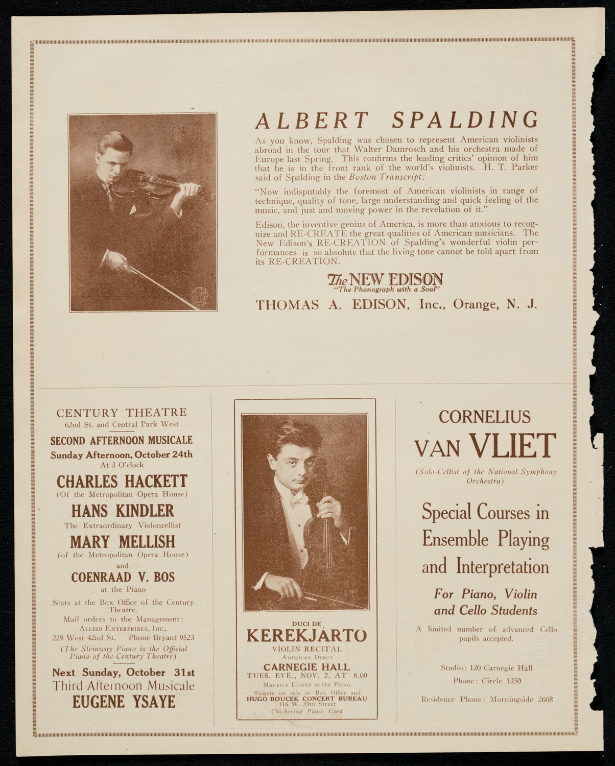 Ervin Nyiregyházi, Piano, October 18, 1920, program page 2